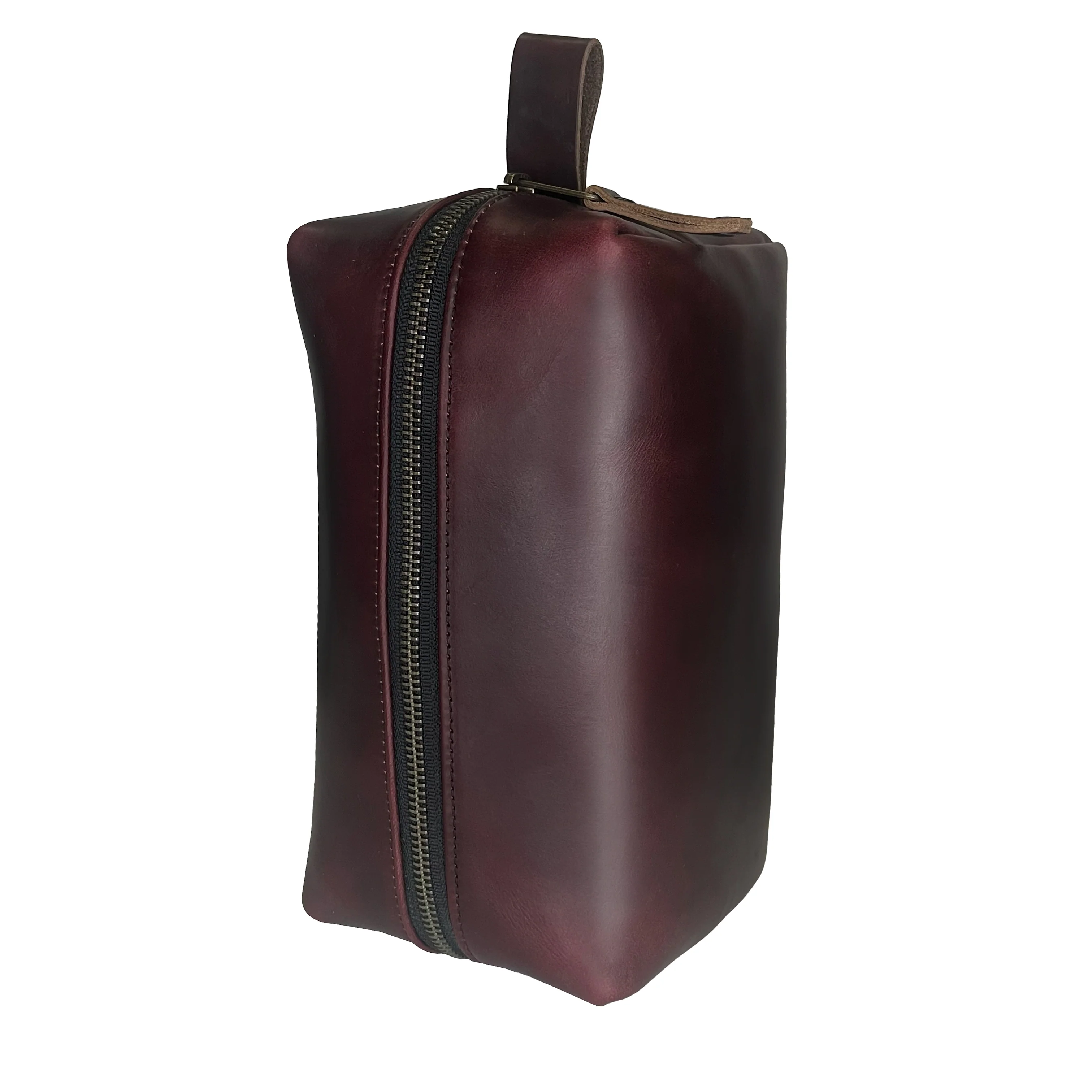 Dopp Kit / Horween Oxblood Chromexel® Leather x  Japanese Train Conductor Denim