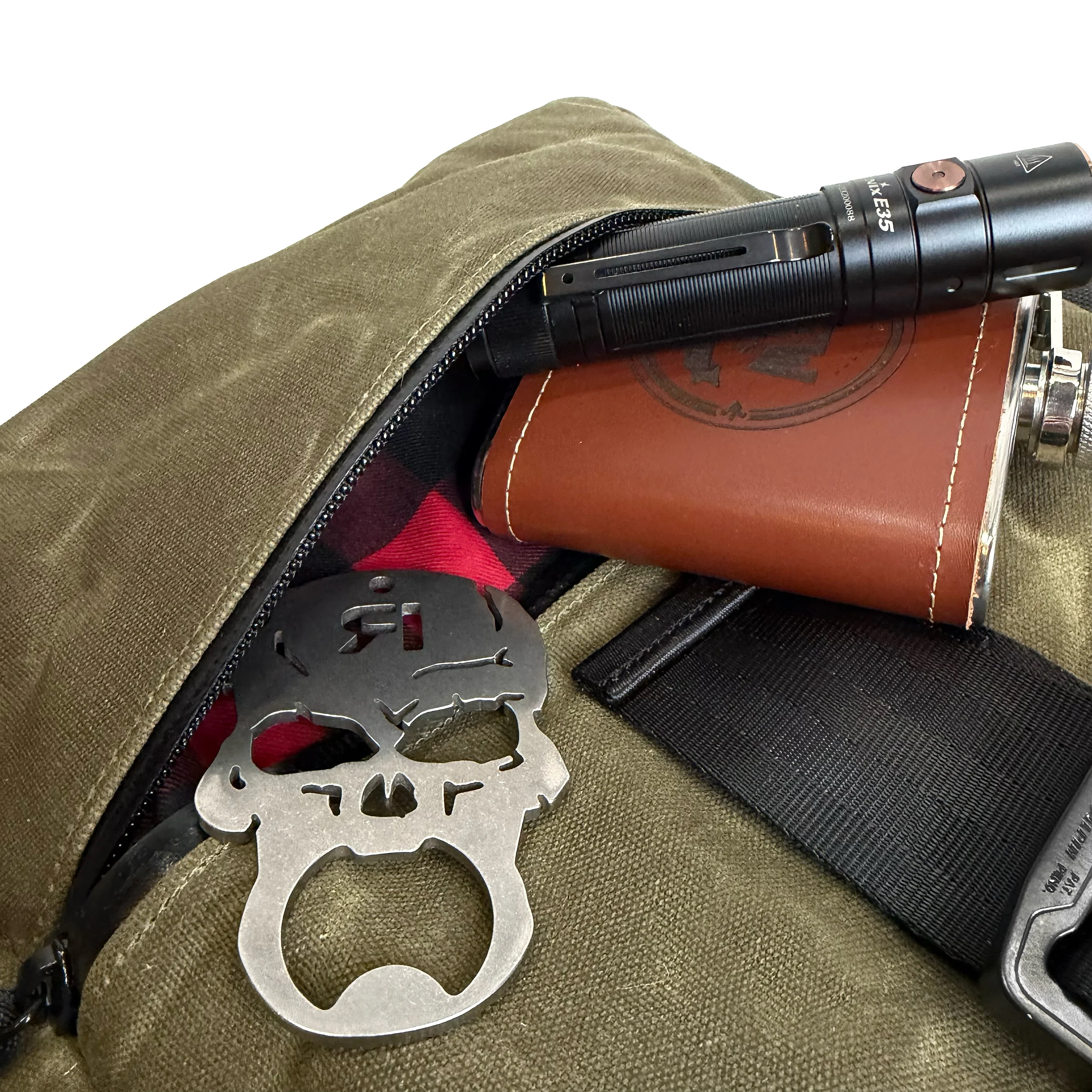 Menace Backpack 2.0 / Olive Drab TexWax™ x TexWax™ Buffalo Plaid Wax Canvas / Very Limited Edition - Image 9