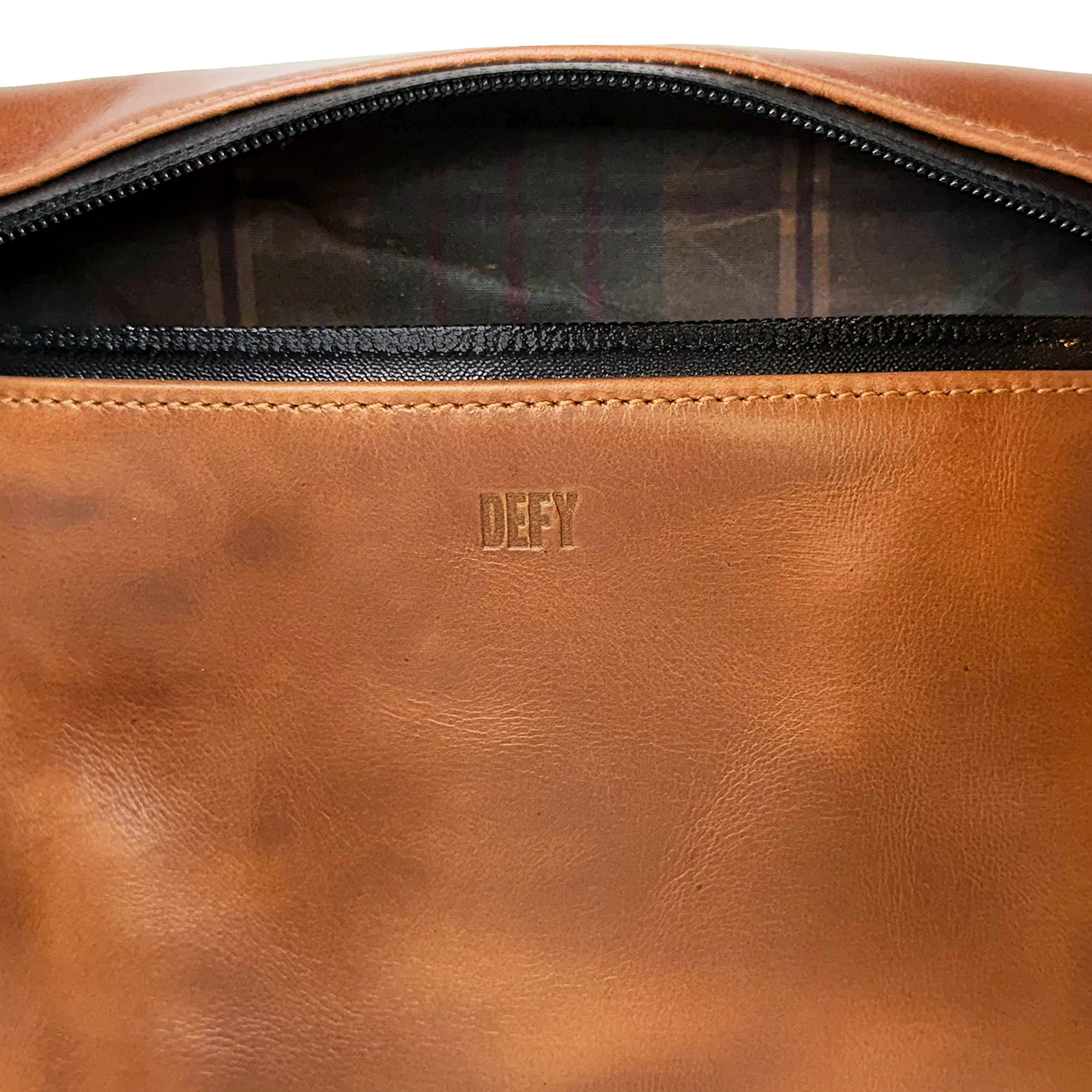 Ships in 2-4 Weeks: Project Horween Whiskey Cavalier Leather x TexWax™ Autumn Plaid Wax Canvas 3 Pouch Bundle - Image 8
