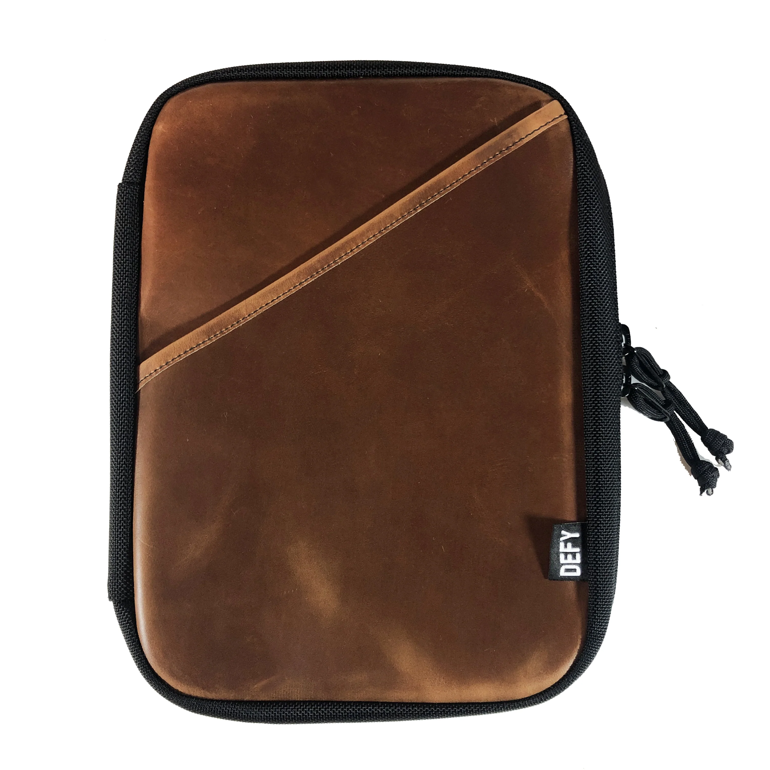 The Void Horween Cavalier Whiskey Leather x Ballistic Nylon Admin Pouch | Large