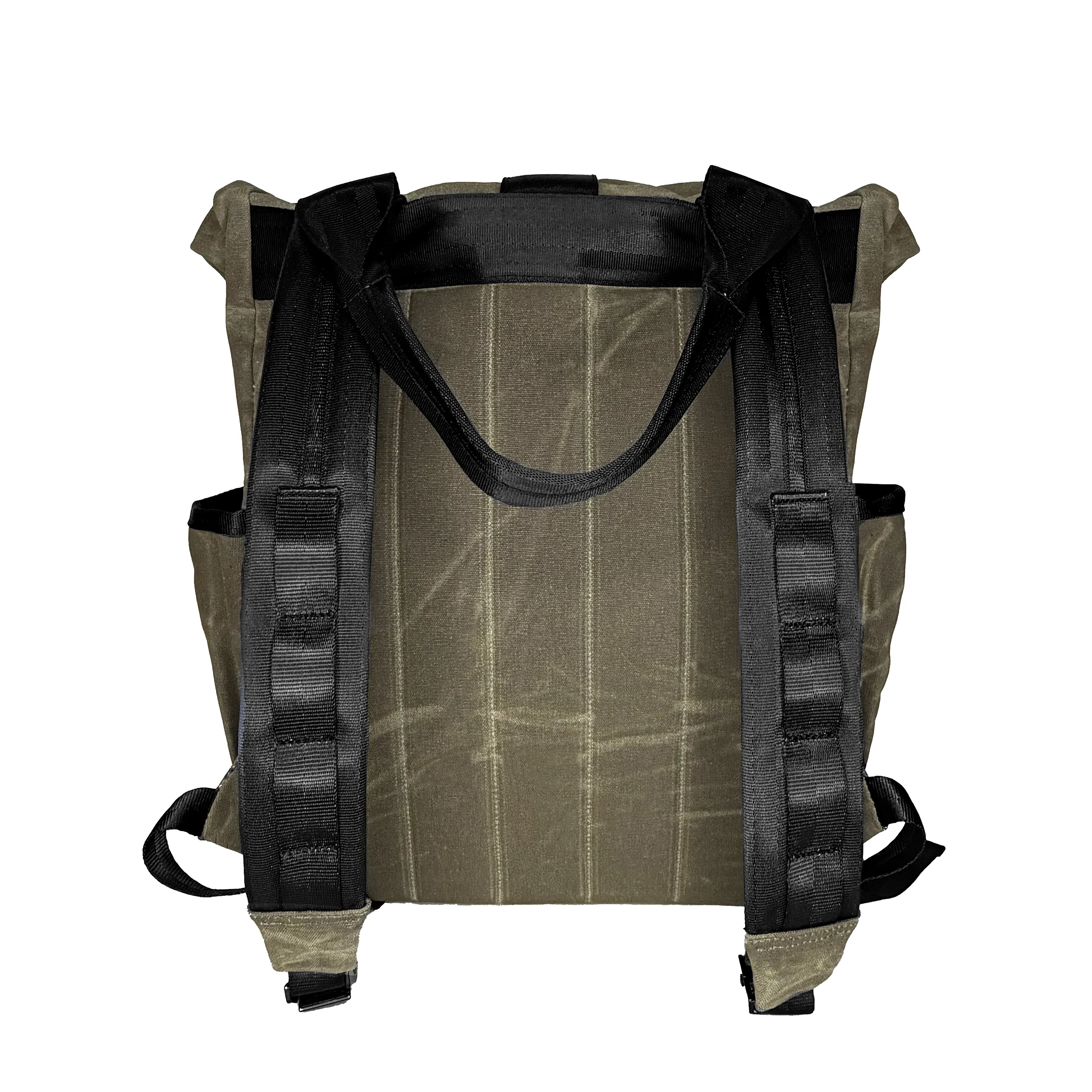VerBockel 'Day Pack' Roll Top Backpack 2.0 Olive Drab TexWax™ x TexWax™ Autumn Plaid Wax Canvas / Ships in 2-3 Weeks - Image 4