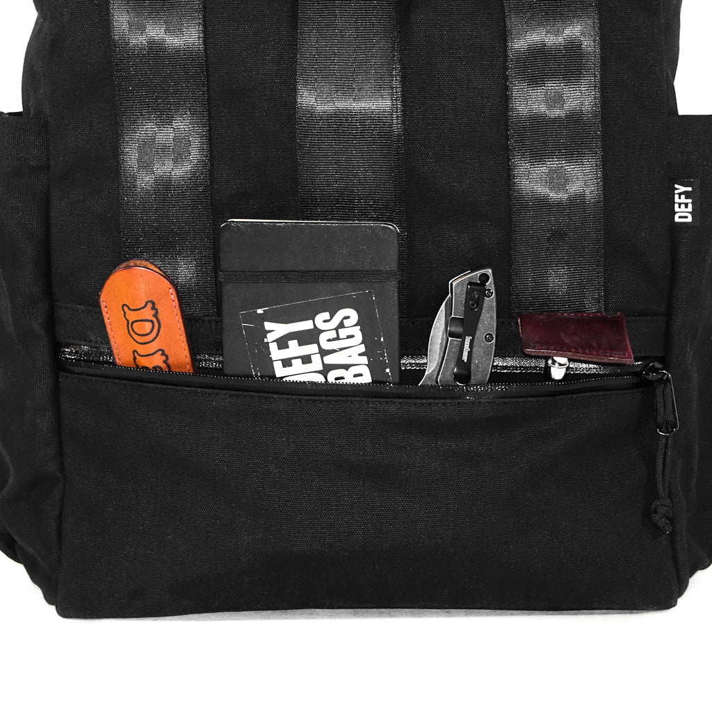 VerBockel Roll Top Backpack 2.0 'Un-Zipped' / Black TexWax™ Canvas - Image 17