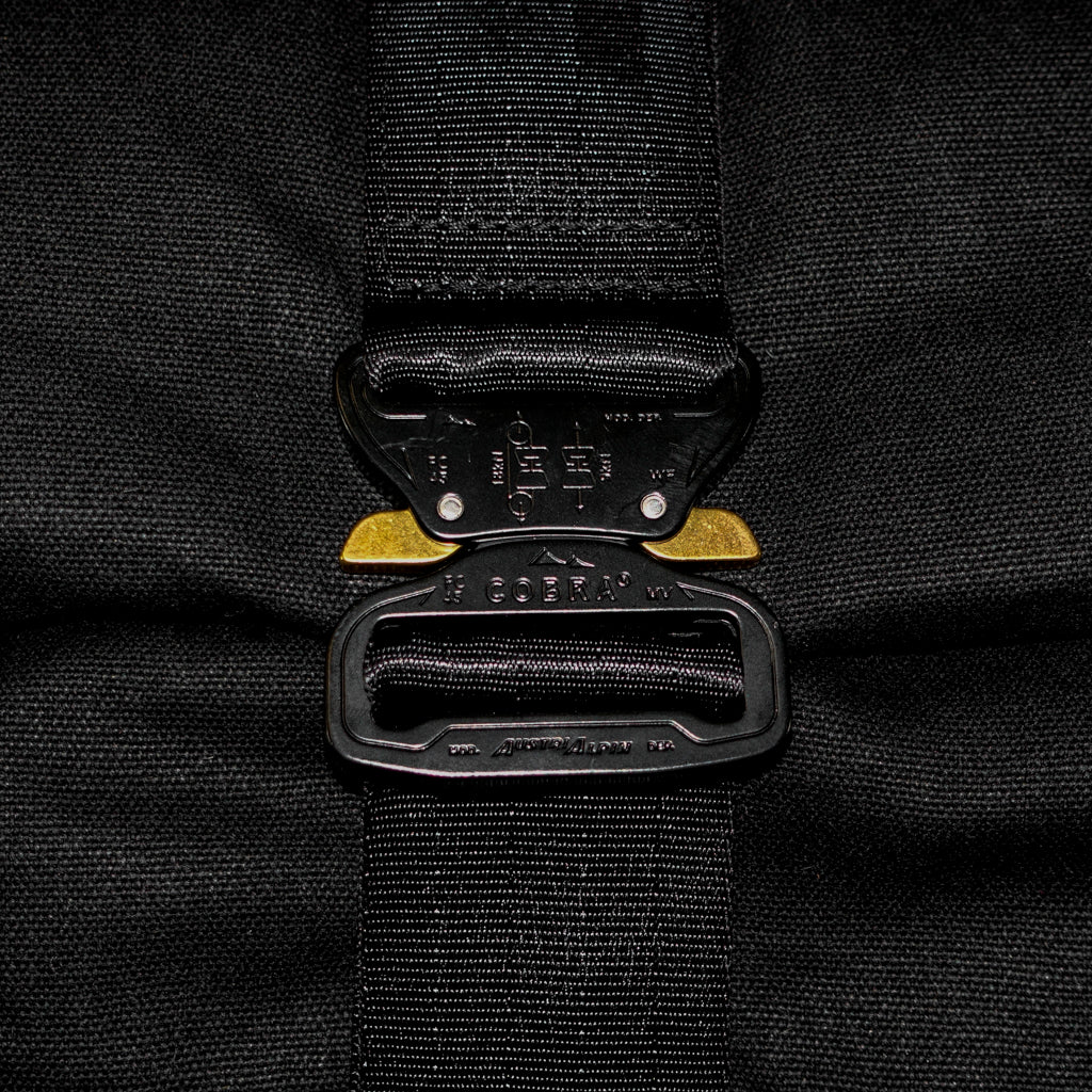 VerBockel Roll Top Backpack 2.0 'Un-Zipped' / Black TexWax™ Canvas - Image 6
